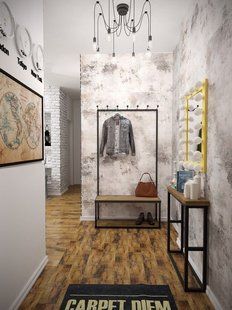 Дизайнерська Підлогова вішалка в стилі Loft Design 110x30x180h Чорний/Дерево ATL124 ATL124 фото