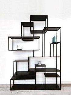 Дизайнерський Стелаж в стилі Loft Design 160x40x200h Чорний/Дерево ATL857 ATL857 фото