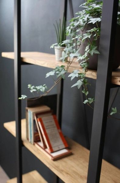 Дизайнерський Стелаж в стилі Loft Design 120x34x180h Чорний/Дерево ATL693 ATL693 фото