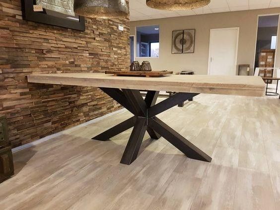 Дизайнерський Кухонний обідній стіл з натурального дерева Loft Design 160x60x75h Чорний / Дерево ATL1125 ATL1125 фото