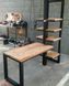 Дизайнерский Письменный компьютерный стол с полками Loft Design 160x60x180h Черный/Дерево ATL720 ATL720 фото