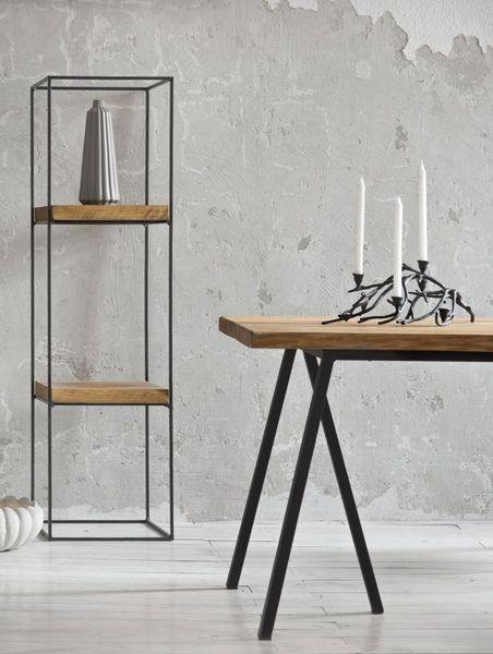 Комплект Дизайнерських Стелажів в стилі Loft Design 400x30x180h Чорний/Дерево ATL702 ATL702 фото