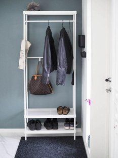 Дизайнерська Підлогова вішалка в стилі Loft Design 80x40x180h Білий/Дерево ATL360 ATL360 фото