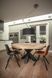 Дизайнерский Кухонный обеденный стол из натурального дерева Loft Design d120x75h Черный / Дерево ATL1357 ATL1357 фото