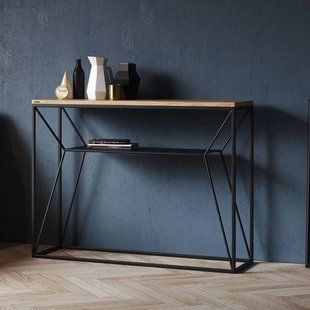 Дизайнерська Барна стійка з натурального дерева Loft Design 120х30х80h Чорний / Дерево ATL326 ATL326 фото