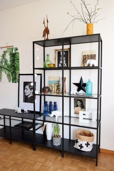 Дизайнерський Стелаж в стилі Loft Design 200x40x200h Чорний/Дерево ATL150 ATL150 фото