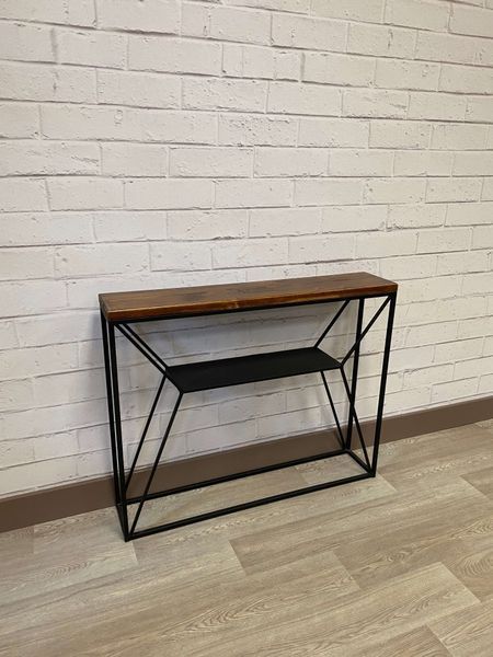 Дизайнерская Барная стойка из натурального дерева Loft Design 120х30х80h Черный / Дерево ATL326 ATL326 фото