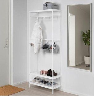 Дизайнерська Підлогова вішалка в стилі Loft Design 80x40x180h Білий/Дерево ATL364 ATL364 фото