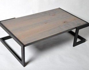 Дизайнерський журнальний стіл в стилі Loft 100x60x45h Чорний/Дерево ATL015 ATL015 фото
