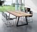 Дизайнерский Кухонный обеденный стол из натурального дерева Loft Design 240x100x75h Черный / Дерево ATL144