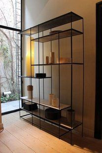 Дизайнерський Стелаж в стилі Loft Design 200x30x220h Чорний/Мармур ATL958 ATL958 фото