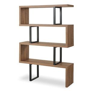 Дизайнерский Стеллаж в стиле Loft Design 100x40x150h Черный/Дерево ATL421 ATL421 фото