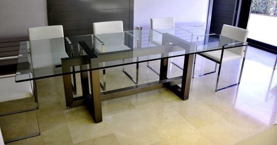 Дизайнерский Кухонный обеденный стол Loft Design 200x100x75h Черный / Стекло ATL834 ATL834 фото