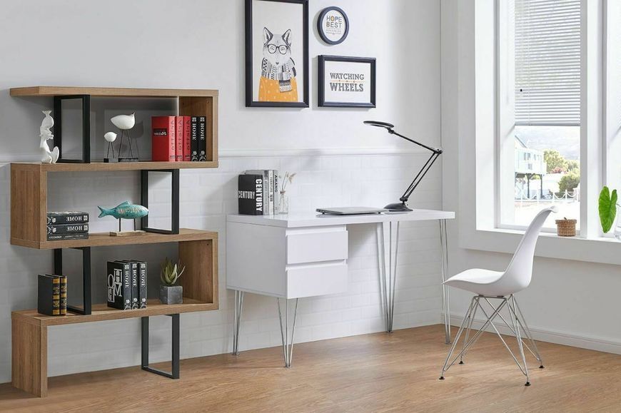 Дизайнерський Стелаж в стилі Loft Design 100x40x150h Чорний/Дерево ATL421 ATL421 фото