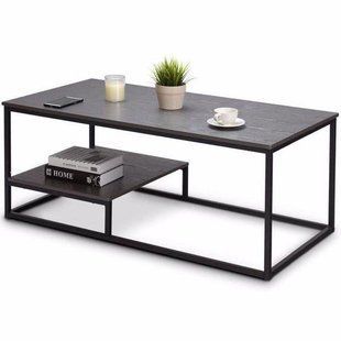 Дизайнерський журнальний стіл в стилі Loft 100x50x45h Чорний/Дерево ATL552 ATL552 фото