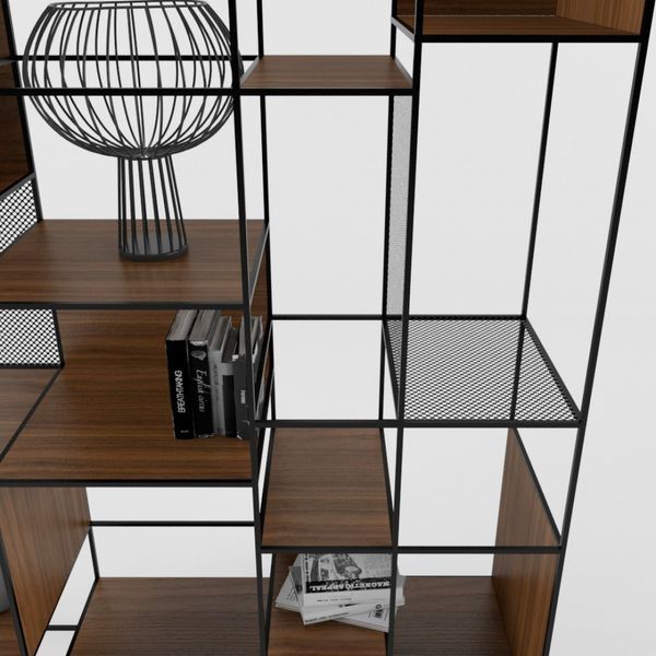 Дизайнерський Стелаж в стилі Loft Design 140x40x220h Чорний/Дерево ATL154 ATL154 фото