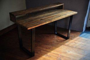 Дизайнерский Письменный компьютерный стол Loft Design 120x60x75h Черный/Дерево ATL253 ATL253 фото