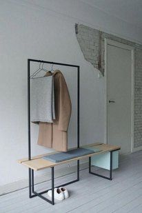 Дизайнерська Підлогова вішалка в стилі Loft Design 160x40x160h Чорний/Дерево ATL370 ATL370 фото