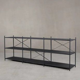 Дизайнерский Стеллаж в стиле Loft Design 250x40x80h Черный/Дерево ATL424 ATL424 фото