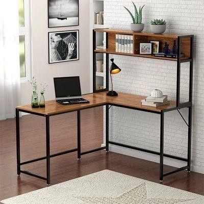 Дизайнерський Письмовий комп'ютерний стіл з полицями Loft Design 120x120x150h Чорний/Дерево ATL709 ATL709 фото