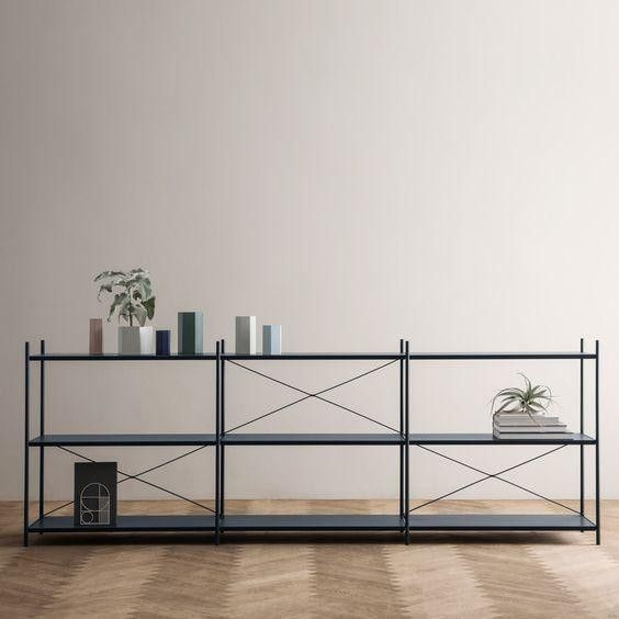 Дизайнерський Стелаж в стилі Loft Design 250x40x80h Чорний/Дерево ATL424 ATL424 фото
