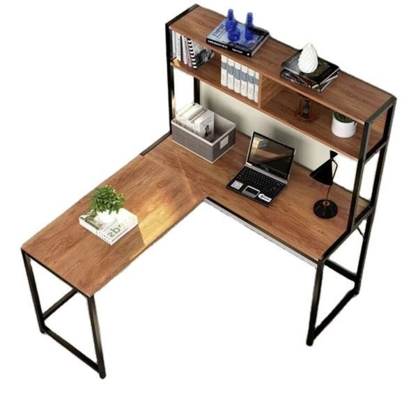 Дизайнерський Письмовий комп'ютерний стіл з полицями Loft Design 120x120x150h Чорний/Дерево ATL709 ATL709 фото
