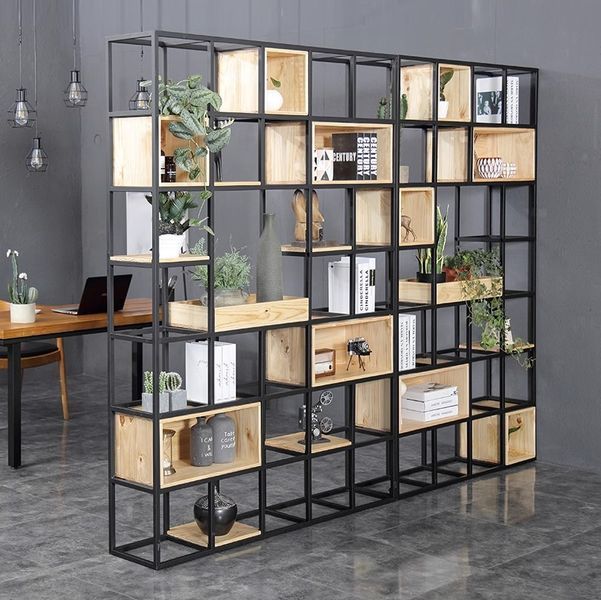 Комплект Дизайнерських Стелажів в стилі Loft Design 360x30x280h Чорний/Дерево ATL157 ATL157 фото