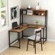 Дизайнерський Письмовий комп'ютерний стіл з полицями Loft Design 120x120x150h Чорний/Дерево ATL709 ATL709 фото 1