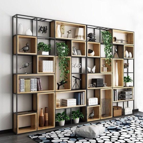 Комплект Дизайнерських Стелажів в стилі Loft Design 320x30x240h Чорний/Дерево ATL158 ATL158 фото