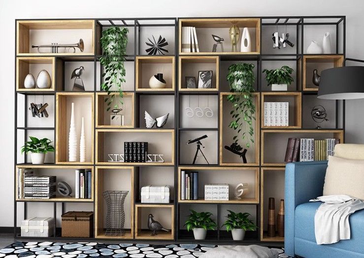 Комплект Дизайнерських Стелажів в стилі Loft Design 320x30x240h Чорний/Дерево ATL158 ATL158 фото