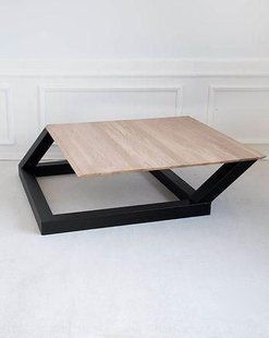 Дизайнерський журнальний стіл в стилі Loft 100x50x40h Чорний/Дерево ATL592 ATL592 фото
