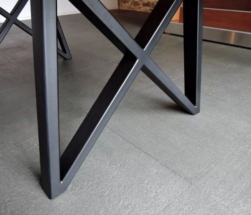 Дизайнерский Кухонный обеденный стол из натурального дерева Loft Design 180x80x75h Черный / Дерево ATL1494 ATL1494 фото