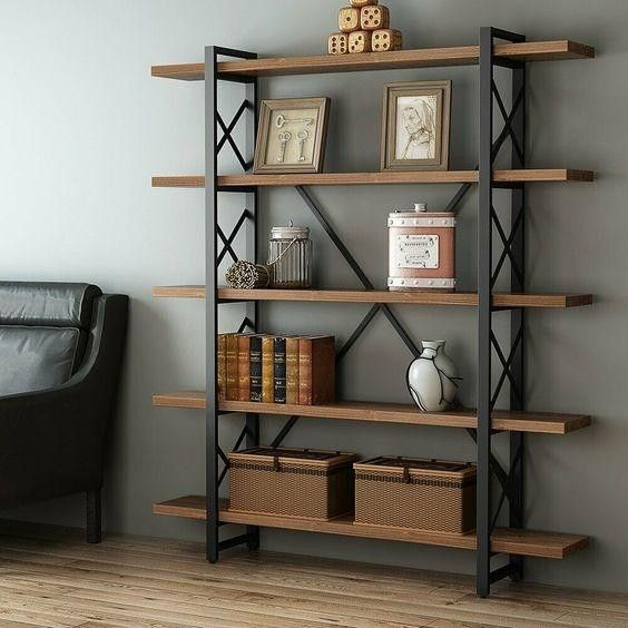 Дизайнерский Стеллаж в стиле Loft Design 200x30x200h Черный/Дерево ATL858 ATL858 фото