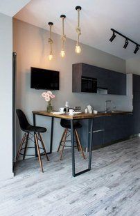 Дизайнерська Барна стійка з натурального дерева Loft Design 120х40х100h Чорний / Дерево ATL336 ATL336 фото