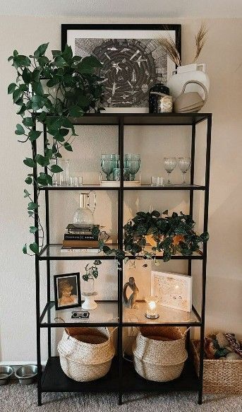 Дизайнерский Стеллаж в стиле Loft Design 120x40x200h Черный/Стекло ATL426 ATL426 фото