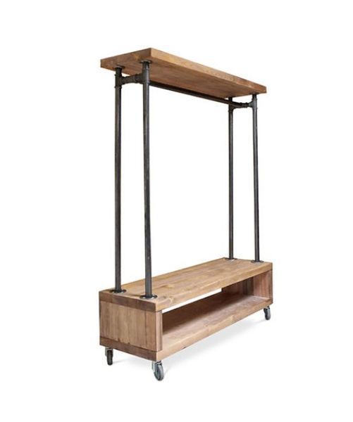 Дизайнерская Напольная вешалка в стиле Loft Design 100x40x170h Серый/Дерево ATL374 ATL374 фото