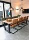 Дизайнерський Кухонний обідній стіл з натурального дерева Loft Design 250x60x75h Чорний / Дерево ATL1464 ATL1464 фото