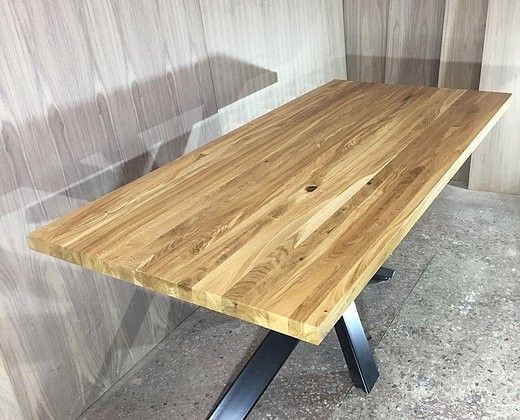 Дизайнерський Кухонний обідній стіл з натурального дерева Loft Design 200x60x75h Чорний / Дерево ATL1145 ATL1145 фото