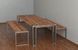 Дизайнерский Кухонный обеденный стол из натурального дерева Loft Design 200x80x75h Серый / Дерево ATL205 ATL205 фото 1