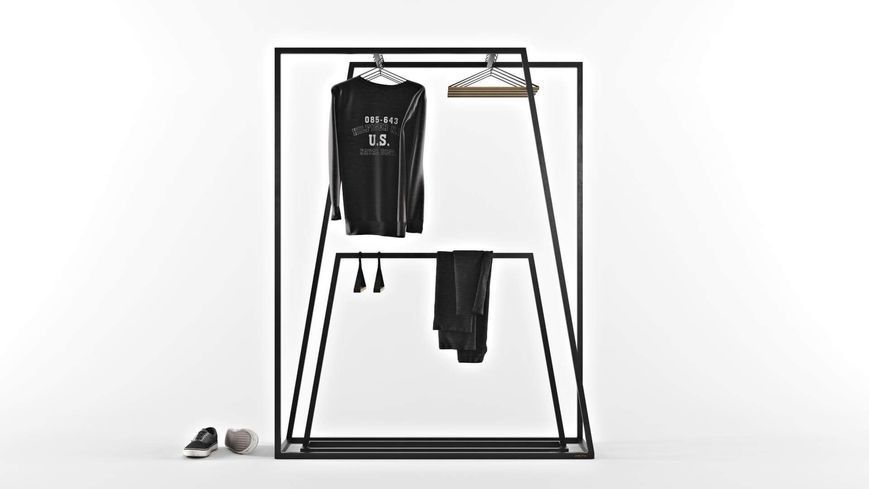 Комплект Дизайнерських підлогових вішалок в стилі Loft Design 150x40x160h Чорний/Дерево ATL052 ATL052 фото