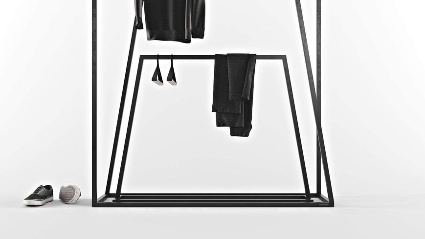 Комплект Дизайнерських підлогових вішалок в стилі Loft Design 150x40x160h Чорний/Дерево ATL052 ATL052 фото