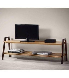 Дизайнерська тумба для телевізора в стилі Loft 160х40х50h Чорний/Дерево ATL501 ATL501 фото