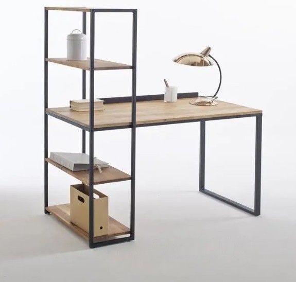 Дизайнерський Письмовий комп'ютерний стіл з полицями Loft Design 120x60x150h Чорний/Дерево ATL254 ATL254 фото