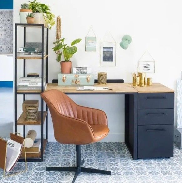 Дизайнерський Письмовий комп'ютерний стіл з полицями Loft Design 120x60x150h Чорний/Дерево ATL254 ATL254 фото