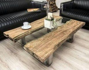 Дизайнерський журнальний стіл в стилі Loft 120x80x40h Сірий/Дерево ATL1296 ATL1296 фото