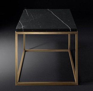 Дизайнерський журнальний стіл в стилі Loft 50x50x50h Золотий/Мармур ATL679 ATL679 фото