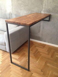 Дизайнерська Барна стійка з натурального дерева Loft Design 120х50х120h Чорний / Дерево ATL646 ATL646 фото