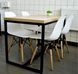 Дизайнерский Кухонный обеденный стол из натурального дерева Loft Design 120х80х75h Черный / Дерево ATL023 ATL023 фото 2