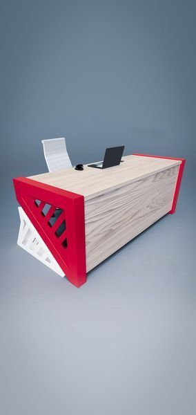 Дизайнерський Письмовий комп'ютерний стіл Loft Design 200x80x75h Червоний/Дерево ATL1157 ATL1157 фото