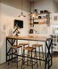 Дизайнерская Барная стойка из натурального дерева Loft Design 140х40х120h Черный / Дерево ATL647 ATL647 фото